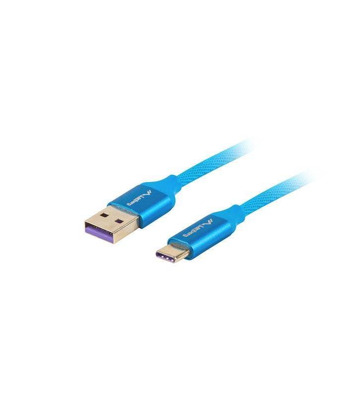 CABLE USB LANBERG 2.0 MACHO/USB C MACHO 5A 1M AZUL