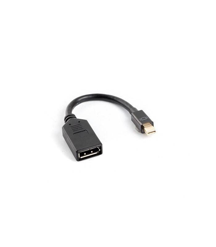 ADAPTADOR LANBERG DISPLAYPORT MINI MACHO A DISPLAYPORT HEMBRA CABLE 10 CM NEGRO
