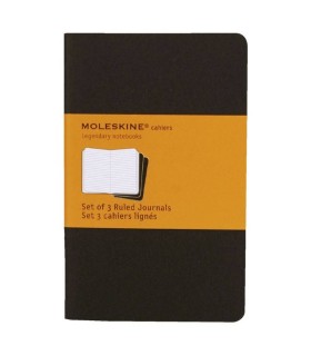 MOLESKINE CAHIER JOURNAL DE BOLSILLO. DE RAYAS. NEGRO