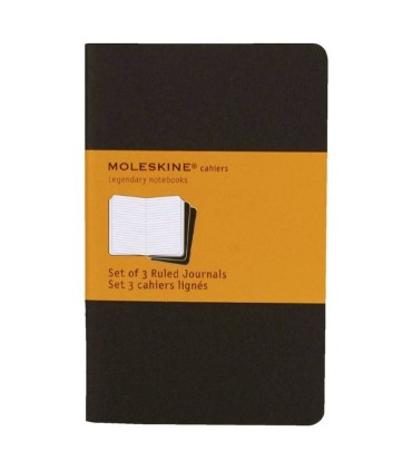 MOLESKINE CAHIER JOURNAL DE BOLSILLO. DE RAYAS. NEGRO