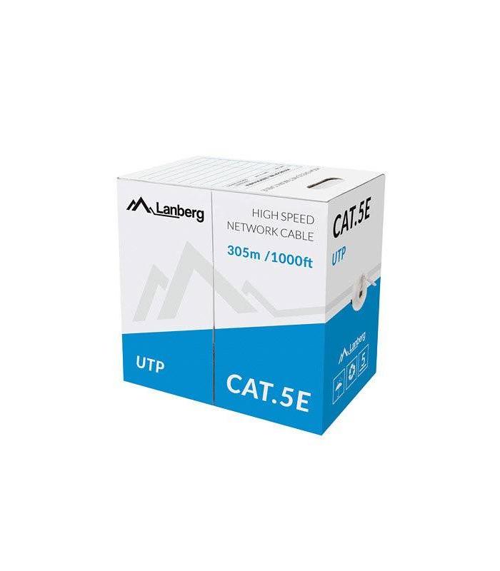 BOBINA CAT.5E LANBERG UTP RJ45 SOLIDO CCA AWG24 305M GRIS