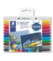 ESTUCHE DE PLSTICO CON 12 MARCADORES, COLORES SURTIDOS STAEDTLER 3190 TB12