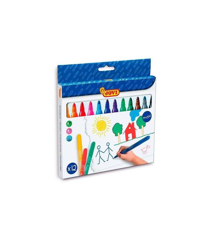 ESTUCHE 12 ROTULADORES MAXI COLORES SURTIDOS JOVI 1712