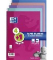 PACK 4+1 CUADERNO ESPIRAL TAPA BLANDA FOLIO 80 HOJAS 4X4 CON MARGEN COLORES TENDENCIA OXFORD 400072719
