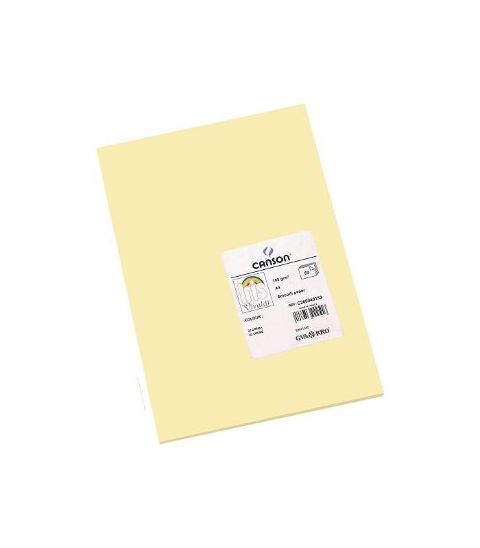 PAQUETE 50 HOJAS CARTULINA IRIS A4 185G CREMA GUARRO CANSON C200040153