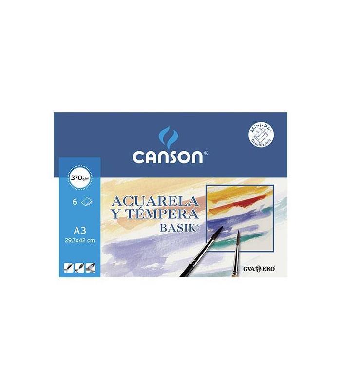 MINIPACK 6 HOJAS ACUARELA 370G A3 GUARRO CANSON C200402393