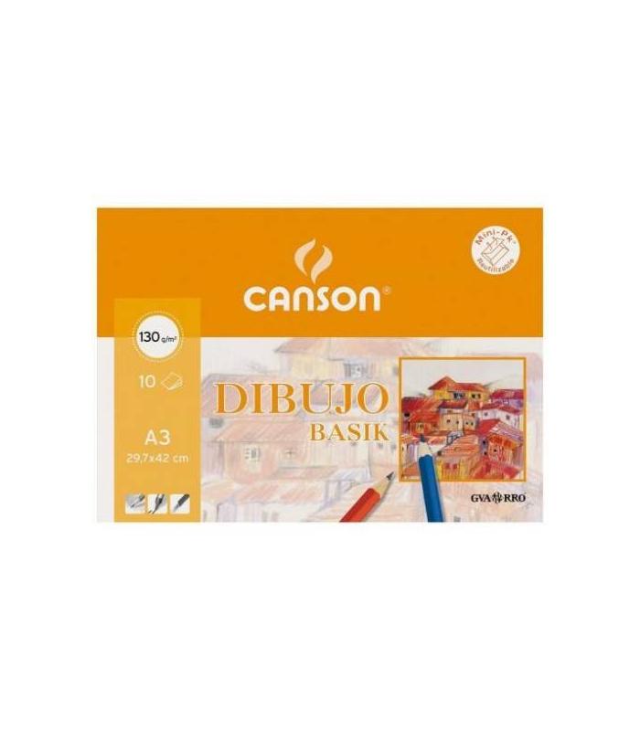BLOC MINIPACK 10 HOJAS BASIK 130G A3 GUARRO CANSON C200403159