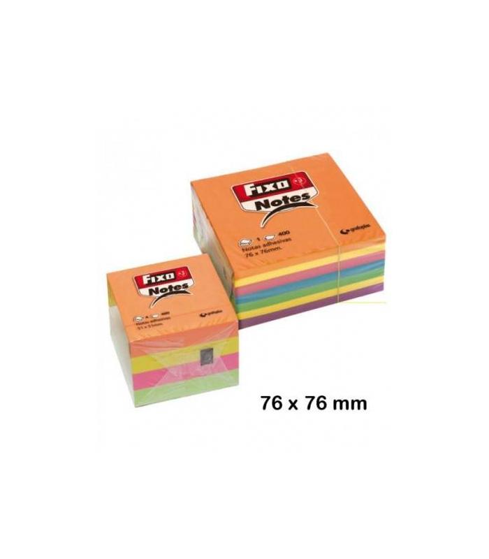 CUBO 400 NOTAS ADHESIVAS 76X76MM NEON FIXO 65005483