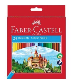 ESTUCHE 24 LAPICES COLORES HEXAGONALES HT FABER CASTELL 120124