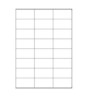 CAJA 100 HOJAS ETIQUETAS BLANCAS SIN MRGENES-LSER/INYECCIN DE TINTA/FOTOCOPIADORAS-70X37 MM MEGASTAR LP4MS-7037
