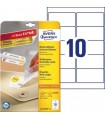 PAQUETE 25 HOJAS ETIQUETAS DESPEGABLES ECOLGICAS, CERTIFICADAS FSC-IMPRESORAS LSER-96X 50,8 MM AVERY L4744REV-25