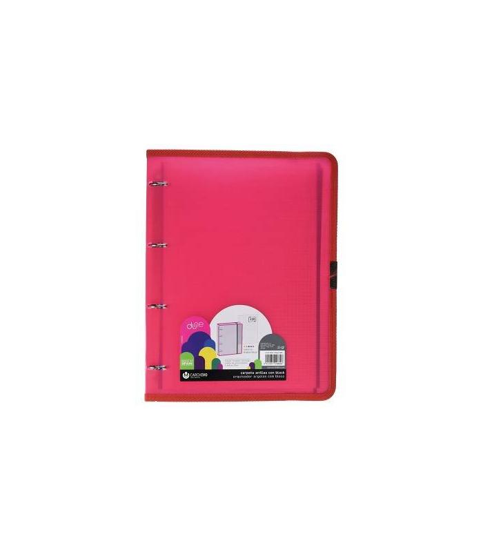 CARPETA ANILLA CARPEBLOCK POLIPROPILENO DUNE A4 120 HOJAS GOMA ROJO CARCHIVO 12377453
