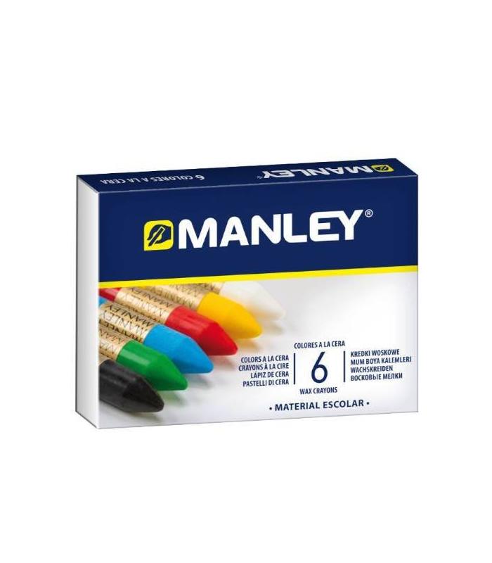 ESTUCHE DE 6 UNIDADES CERAS BLANDAS COLORES SURTIDOS MANLEY MNC00022
