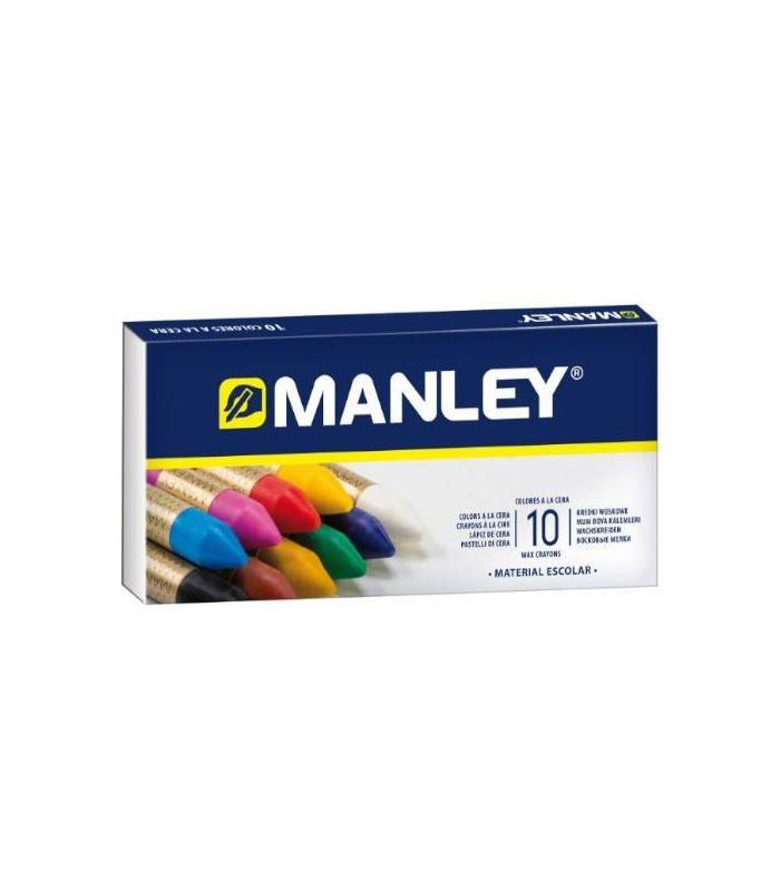 ESTUCHE DE 10 UNIDADES CERAS BLANDAS COLORES SURTIDOS MANLEY MNC00033