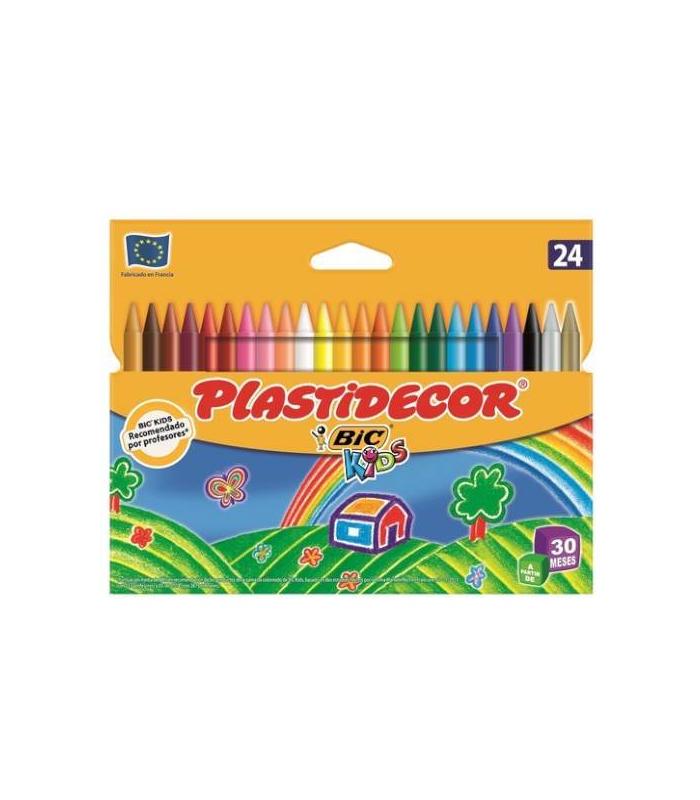 ESTUCHE 24 CERAS DE COLOR QUE NO ENSUCIAN PLASTIDECOR 9203011