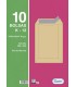 PAQUETES DE 10 BOLSAS KRAFT, CON TIRA DE SILICONA TAMAO 250X353 90 GRS. SAM 665101