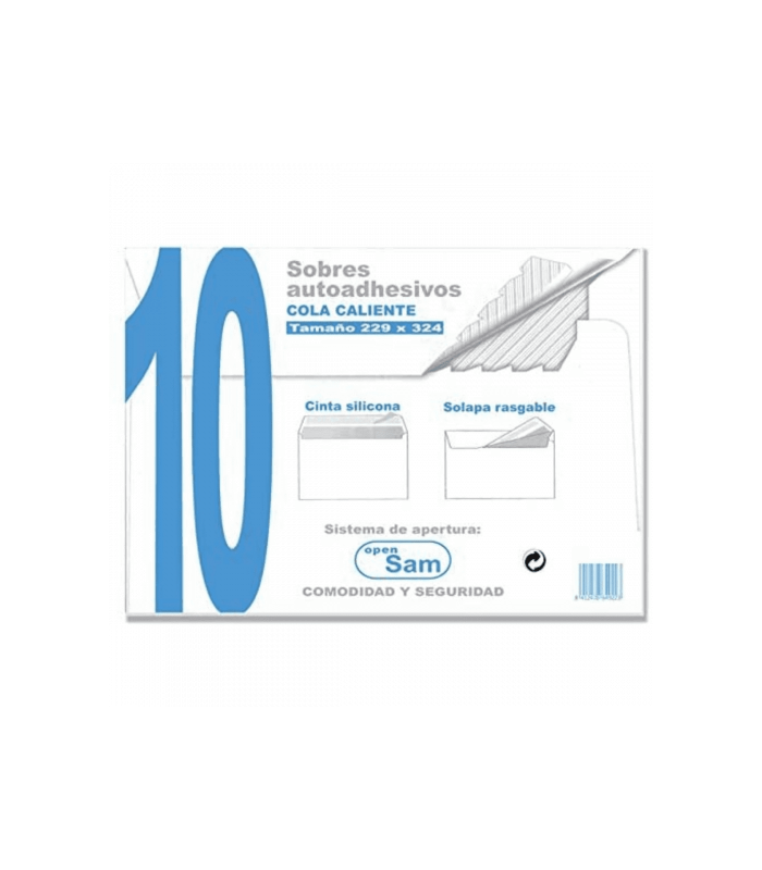 PAQUETES DE 10 SOBRES OFFSET BLANCO 229X324  100 GRS. SAM 664922