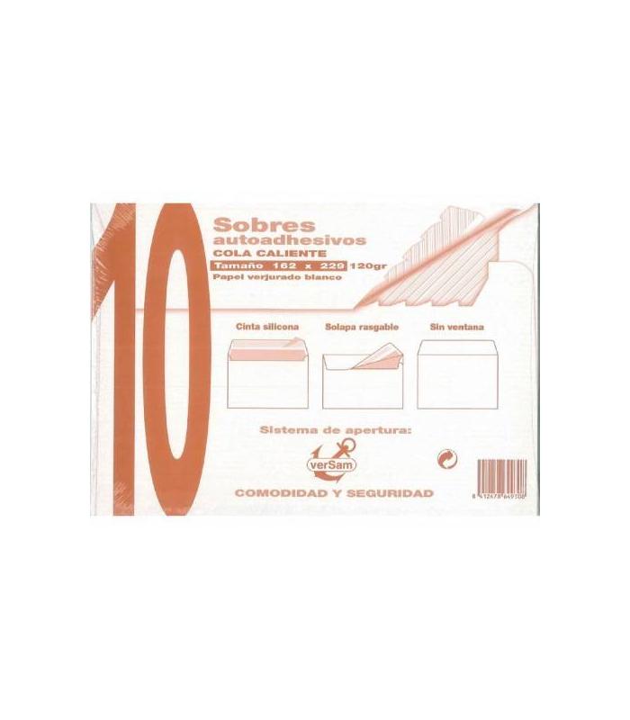 PAQUETES DE 10 SOBRES BLANCO VERJURADO 162X229 120 GRS. SAM 664930
