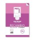 RECAMBIO 90 GRS . 4 TALADROS FOLIO (215X310MM.) 100 HOJAS CUADRCULA 4X4 CON MARGEN PACSA 21261