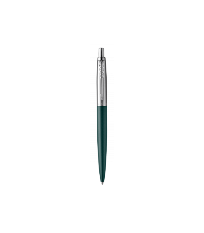 BOLGRAFO JOTTER XL GREENWICH VERDE MATE RIBETE DE COLOR CROMADO PLUMN MEDIO TINTA AZUL PARKER 2068511