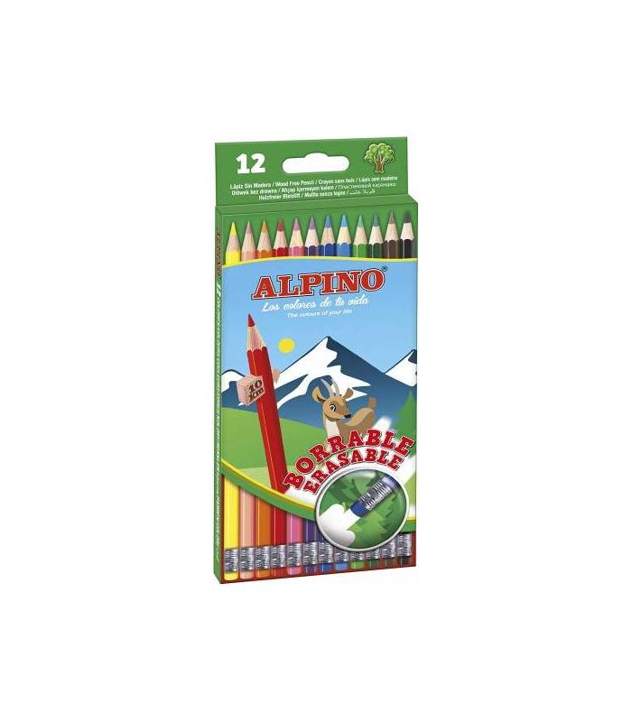 ESTUCHE 12 LPICES DE COLORES BORRABLES ALPINO AL013654