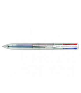 BOLIGRAFO SUPERGRIP G - 4 COLORES - CUERPO COLOR TRANSPARENTE PILOT BPKGG-35M-NC