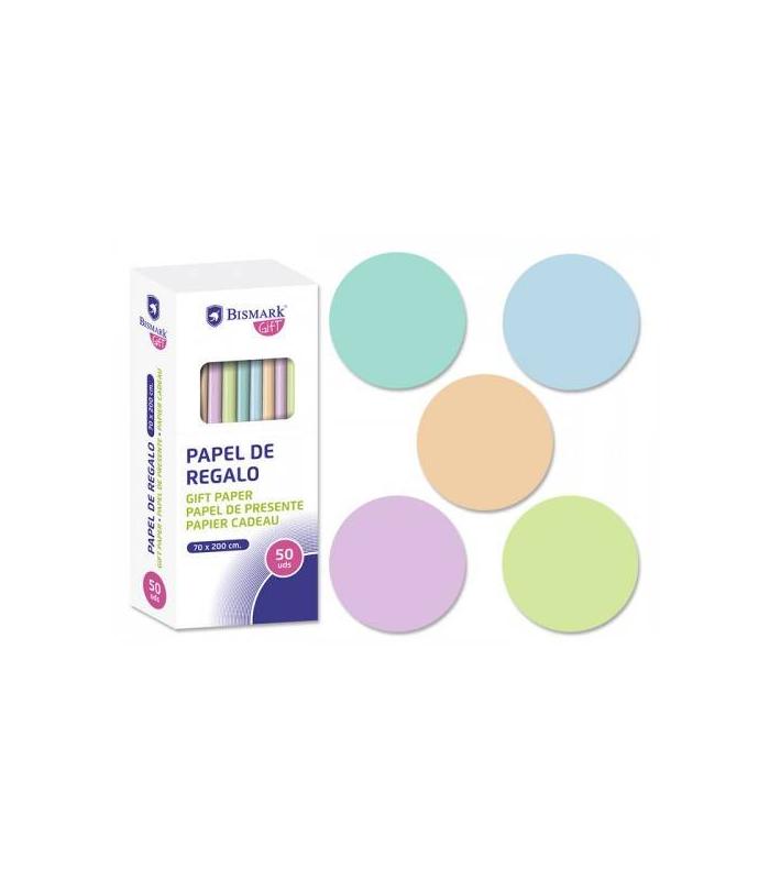 ROLLO PAPEL DE REGALO PASTEL 70X200 CM BISMARK 328712