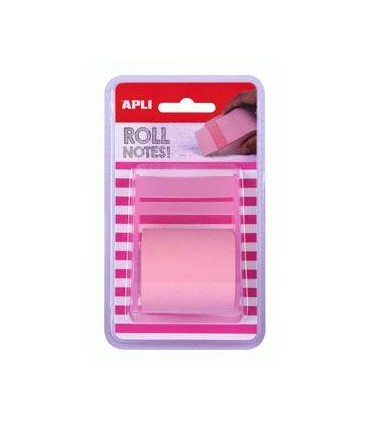ROLLO DISPENSADOR DE NOTA ADHESIVA 50 MM X 8 M COLOR ROSA PASTEL APLI 18192
