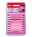 ROLLO DISPENSADOR DE NOTA ADHESIVA 50 MM X 8 M COLOR ROSA PASTEL APLI 18192