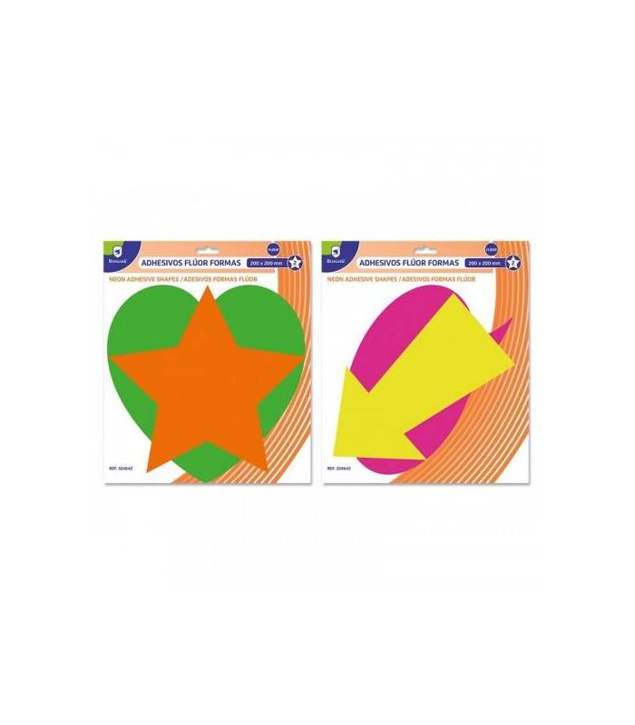 PACK 2 COLORES ADHESIVOS FORMAS FLUORESCENTES BISMARK 324642