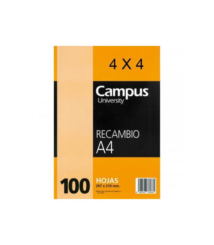 RECAMBIO UNIEXTRA A4 UNICLASIC 100 HOJAS 100G 4X4 C/M PAPYRUS 53390900