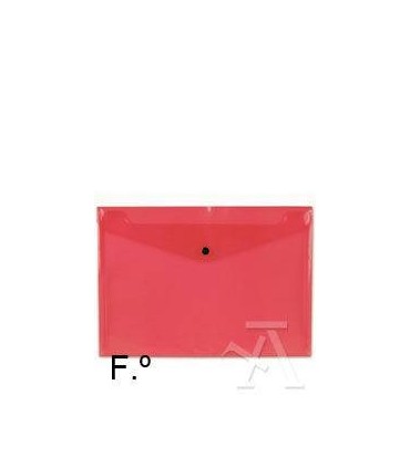 SOBRE POLIPROPILENO FOLIO SOLAPA C/BROCHE PLASTICO ROJO CARCHIVO 342K12