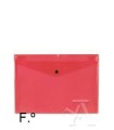 SOBRE POLIPROPILENO FOLIO SOLAPA C/BROCHE PLASTICO ROJO CARCHIVO 342K12