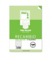 RECAMBIO 100 GRS . 4 TALADROS DIN-A4 100 HOJAS CUADRCULA 4X4 CON MARGEN PACSA 21050