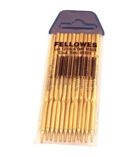 PACK 12 RECAMBIOS PARA BOLIGRAFO PEANA AZUL FELLOWES 0910301