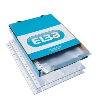 CAJA 100 FUNDAS TALADRO STANDARD FOLIO COLOR PIEL NARANJA ELBA 400005365