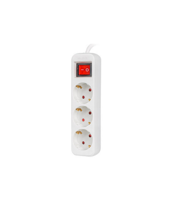 REGLETA LANBERG 3 TOMAS SCHUKO CON PROTECION BLANCA 1.5M