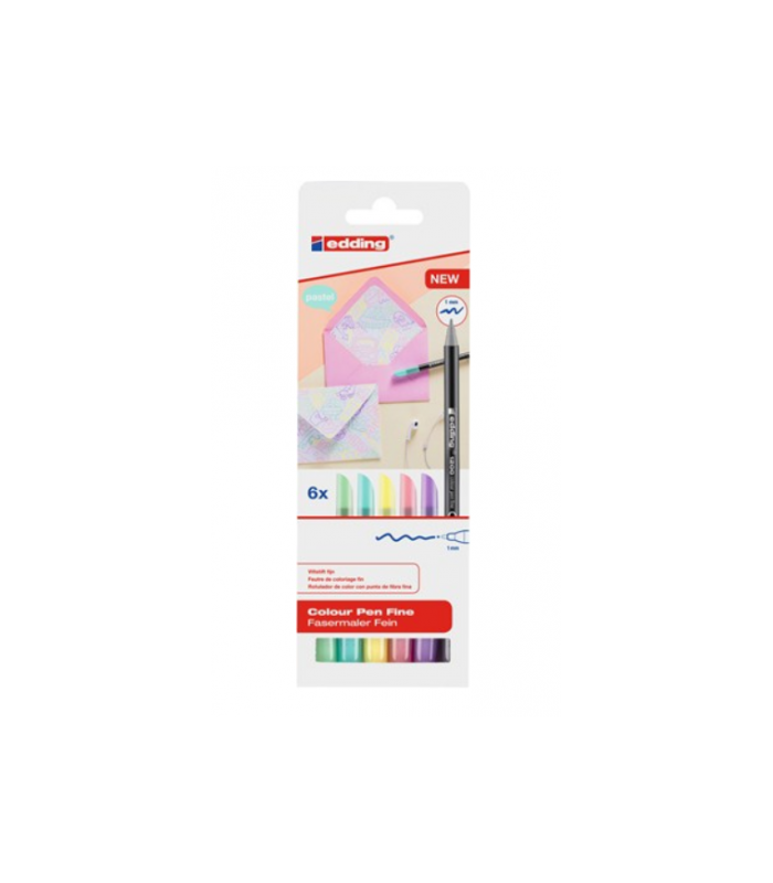 PACK 6 ROTULADORES SURTIDOS 1200 PASTEL EDDING 1200-6-S pastel