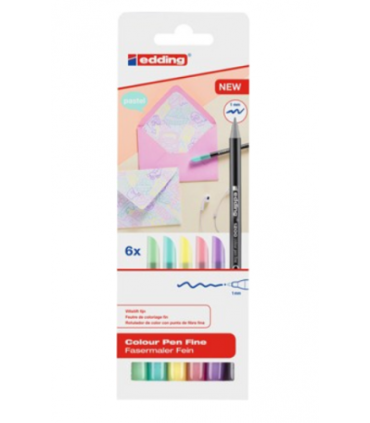 PACK 6 ROTULADORES SURTIDOS 1200 PASTEL EDDING 1200-6-S pastel