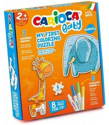 SET BABY COLORING PUZZLE ANIMALS CARIOCA 43079