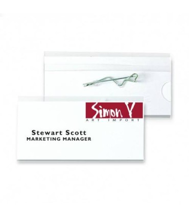 KIT DE 10 IDENTIFICADORES CON IMPERDIBLE 75X40MM INCLUYE TARJETAS TARIFOLD 11193