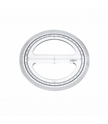 CIRCULO TRANSPARENTE EN PLASTICO INYECTADO GRADUADO Y BISELADO 12 CM. FAIBO 220