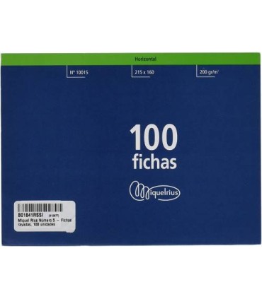 100 FICHAS DE CARTULINA RAYADA (200X120 MM) N. 4 MARIOLA 3114R