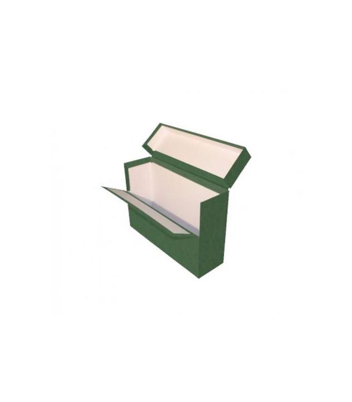 CAJA TRANSFERENCIA FOLIO DOBLE LOMO CARTON FORRADO EN GELTEX (39X25,5X20 CM) VERDE MARIOLA 1689VE