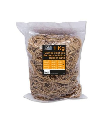 BOLSA 1 KG. GOMAS ELASTICAS N 180 DE 18 CM. LARGO OFFICE CLUB 320517