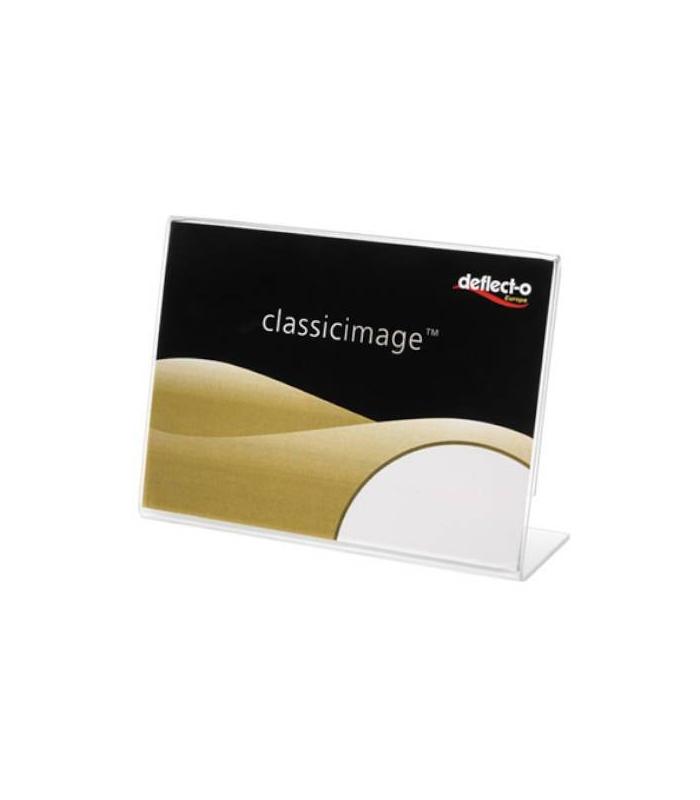 EXPOSITOR DE SOBREMESA EN FORMA L POLIESTIRENO A5 HORIZONTAL DEFLECTO 47505