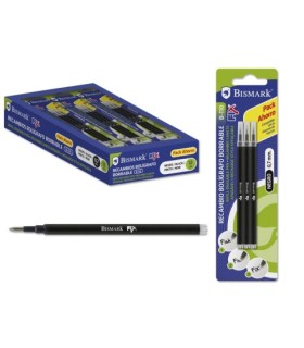 SET 3 UNIDADES RECAMBIO BOLIGRAFO BORRABLE NEGRO BISMARK 327533