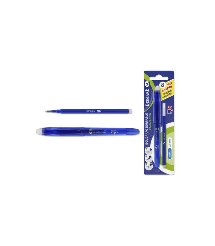 BOLIGRAFO BORRABLE C/CAPUCHON+1 RECAMBIO AZUL BISMARK 329570
